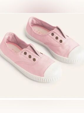 Mini Boden Pink Slip-On Canvas Sneakers